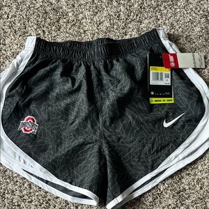 Nike Women's Gray and White Athletic Shorts